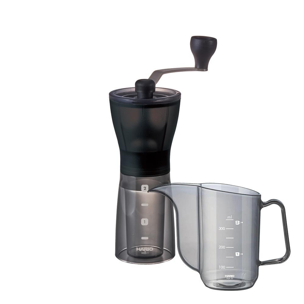 Hario Mini Mill PLUS Ceramic Coffee Grinder + Hario V60 Drip Kettle AIR Bundle